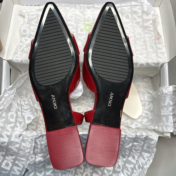 DKNY Clemma Buckle Slingback Flats Size 9.5 Ruby Red - Picture 8 of 8